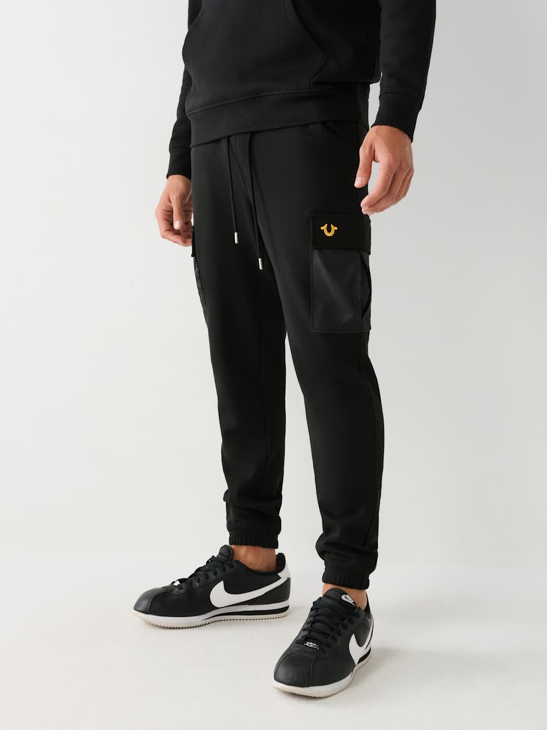 True Religion Track Pants Cargo Revolt Jet Black