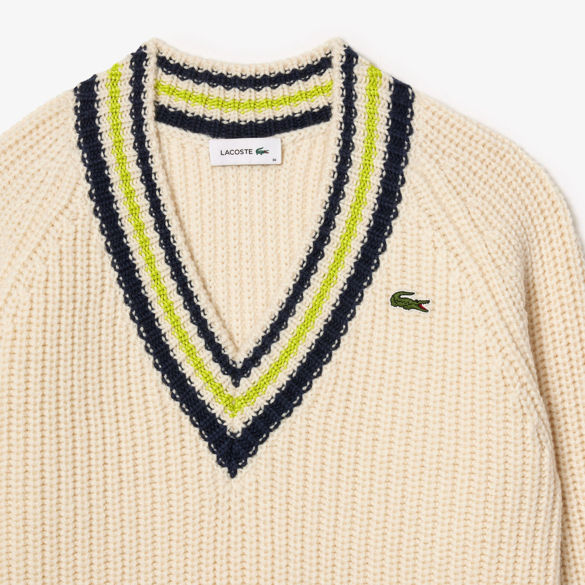 Lacoste Oversized Wool V Neck Tennis Sweater - view 2