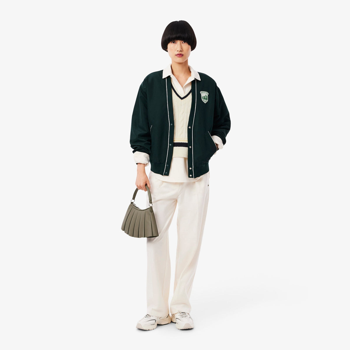 Lacoste Cable Knit Wool Sweater Vest - view 3