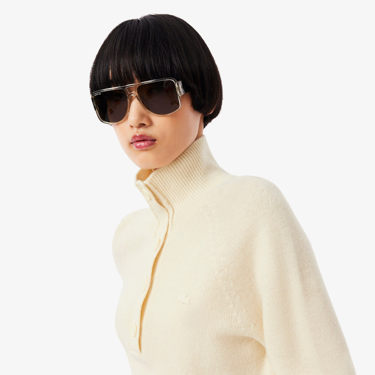 Lacoste Carded Wool High Neck Sweater - view 3
