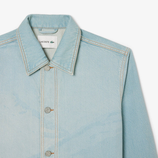 Lacoste Landscape Motif Denim Overshirt - view 2