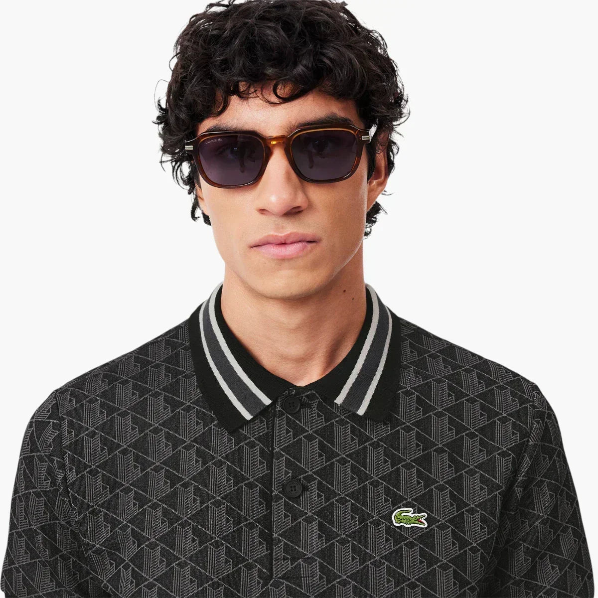 Classic Fit Monogram Jacquard Polo Shirt