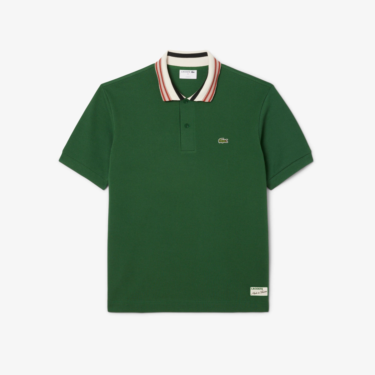 Lacoste French Made Classic Fit Stripe Collar Polo Shirt - view 5