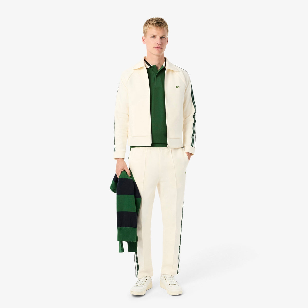 Lacoste French Made Classic Fit Stripe Collar Polo Shirt - view 2