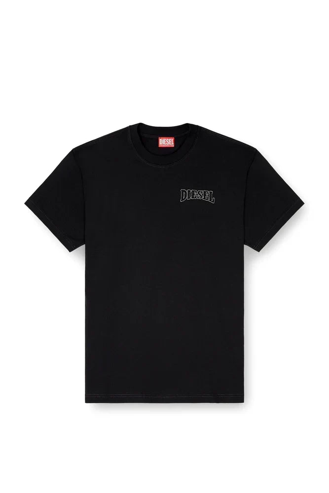 Regular cotton T-shirt with Diesel embroidery