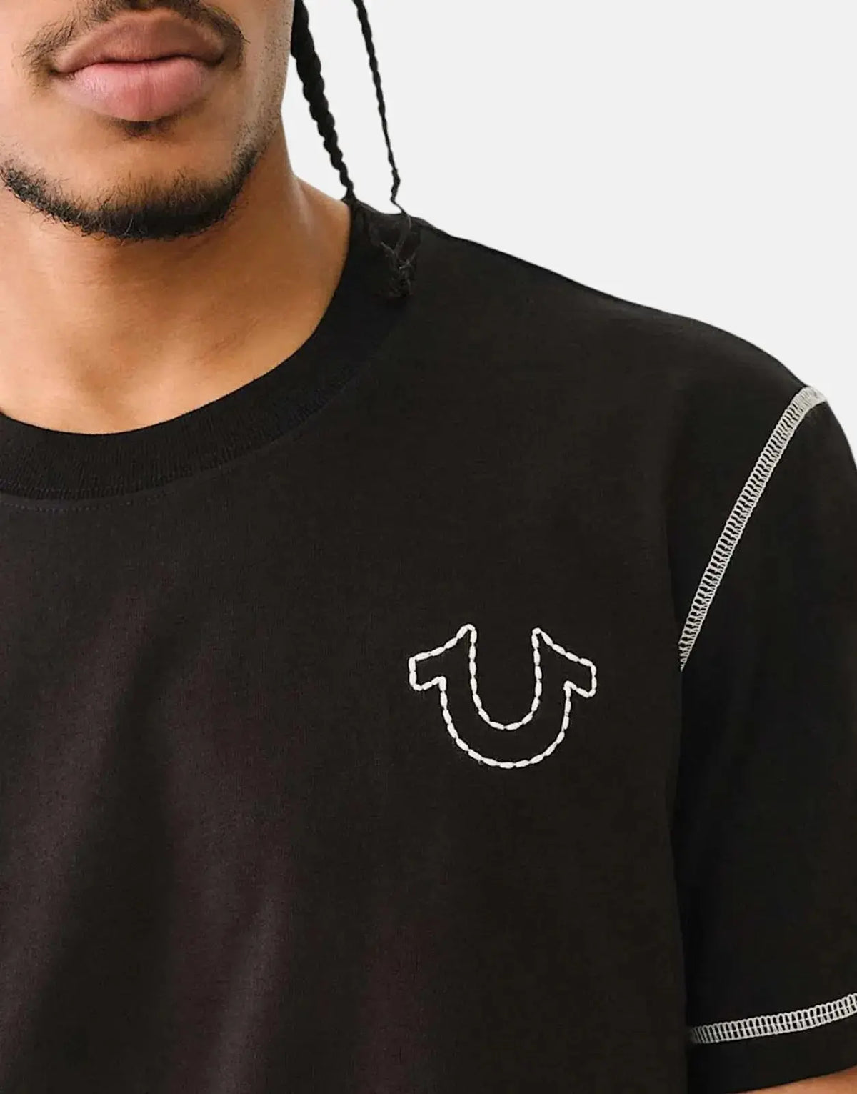True Religion Flatlock Black T-Shirt