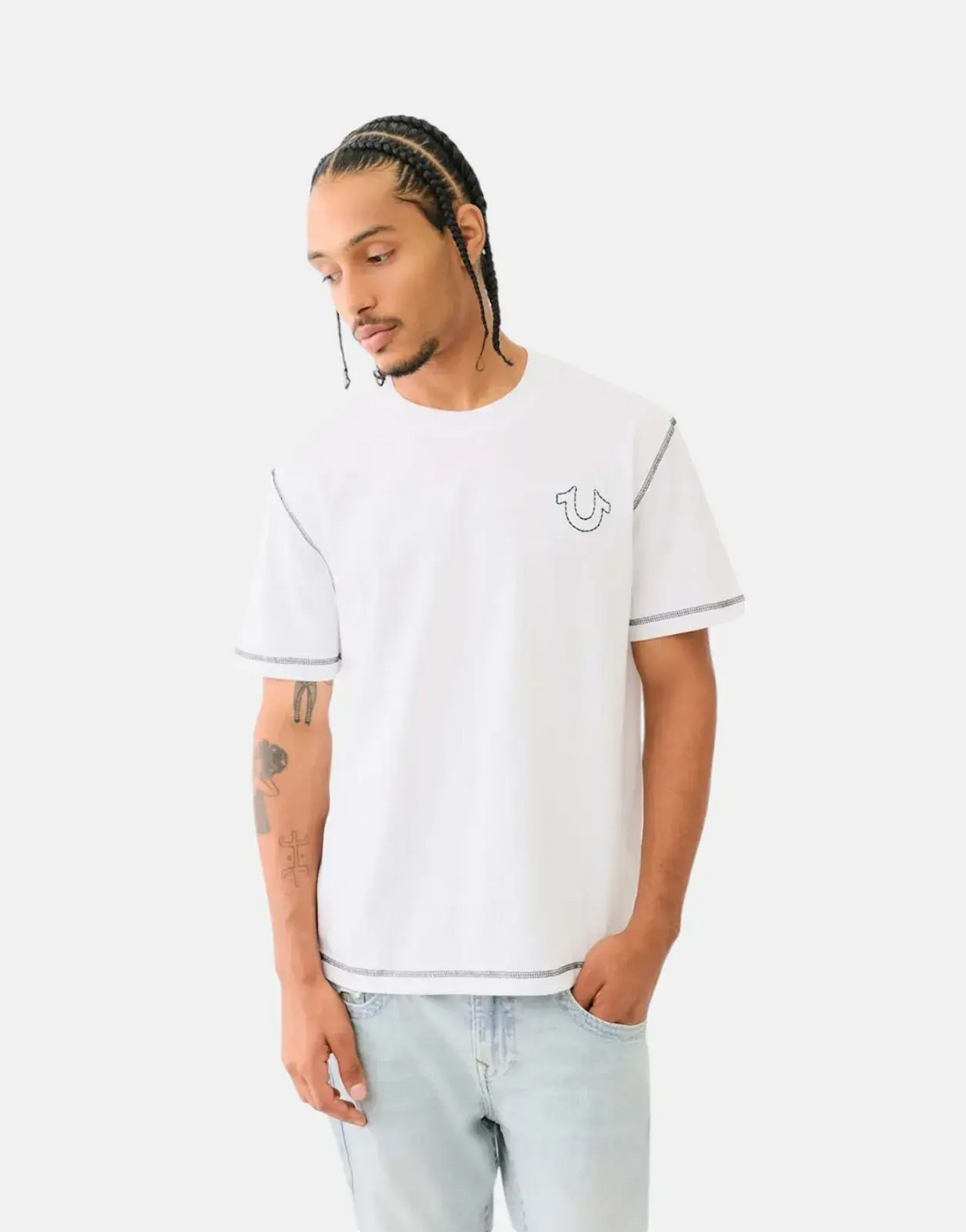 True Religion Flatlock T-Shirt White
