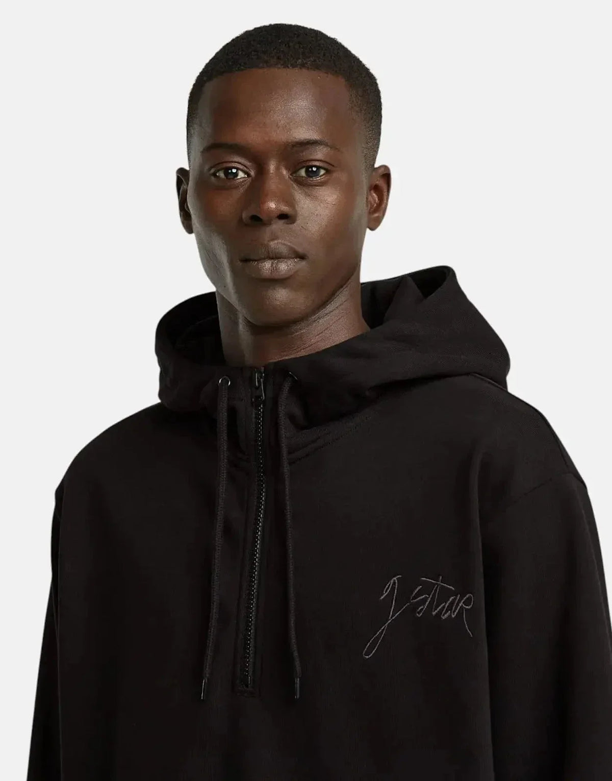 G-Star RAW Script Half Zip Black Hooded Sweatshirt - view 3