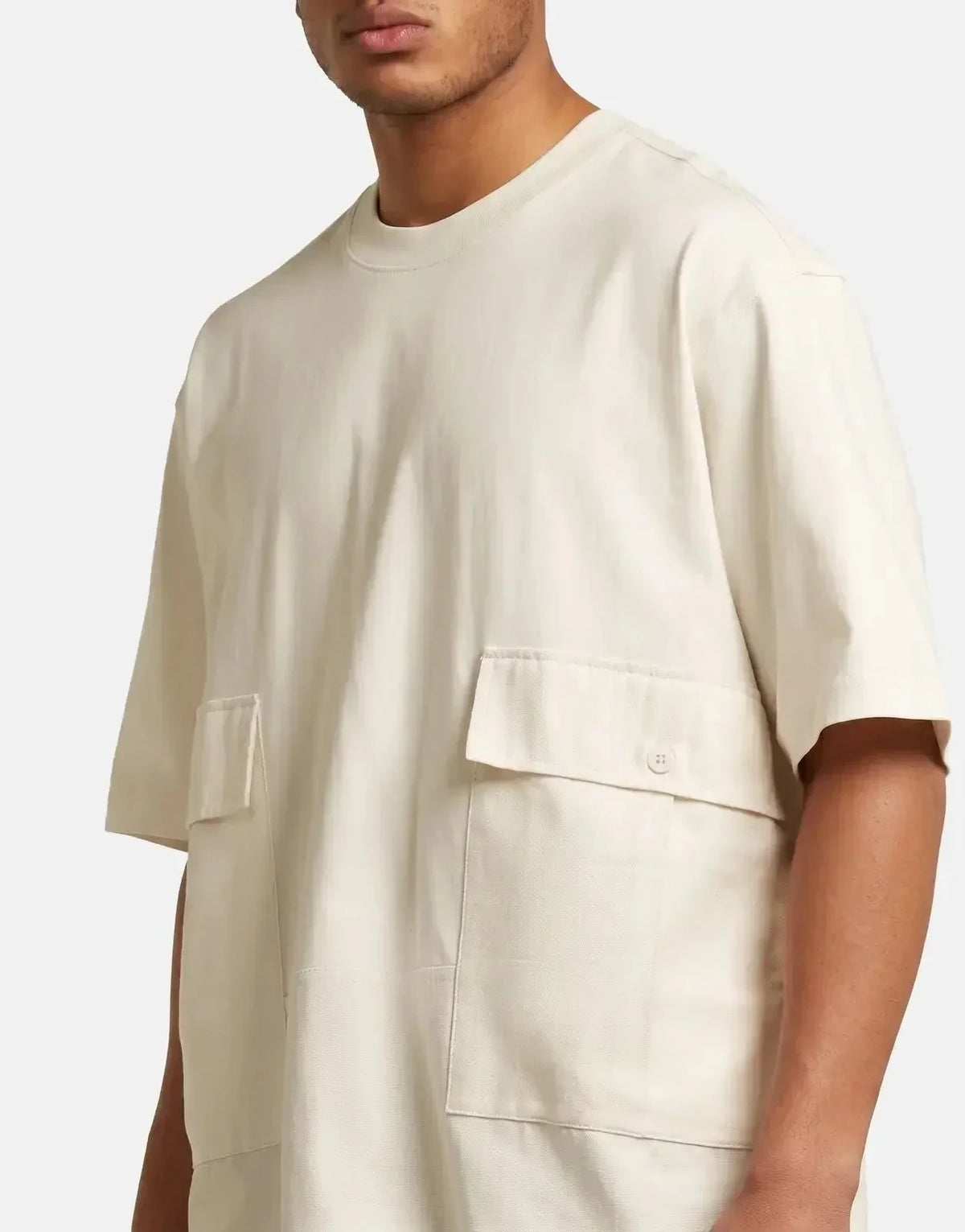G-Star RAW Utility Fabric Mix Loose Milk T-Shirt - view 3