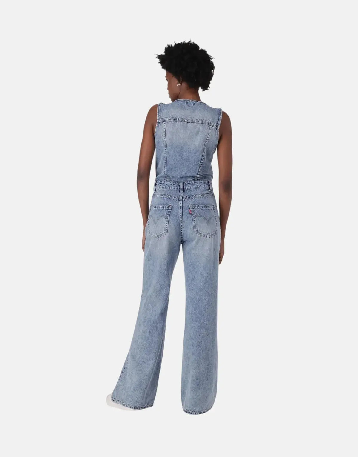 Levi's Denim Vest Wide Leg Dive Deep Jumpsuit - view 2