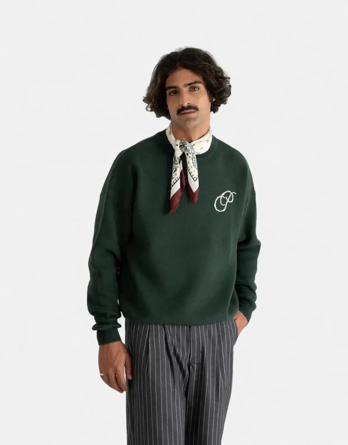 Prohibited Initial Knit Green Sweatshirt