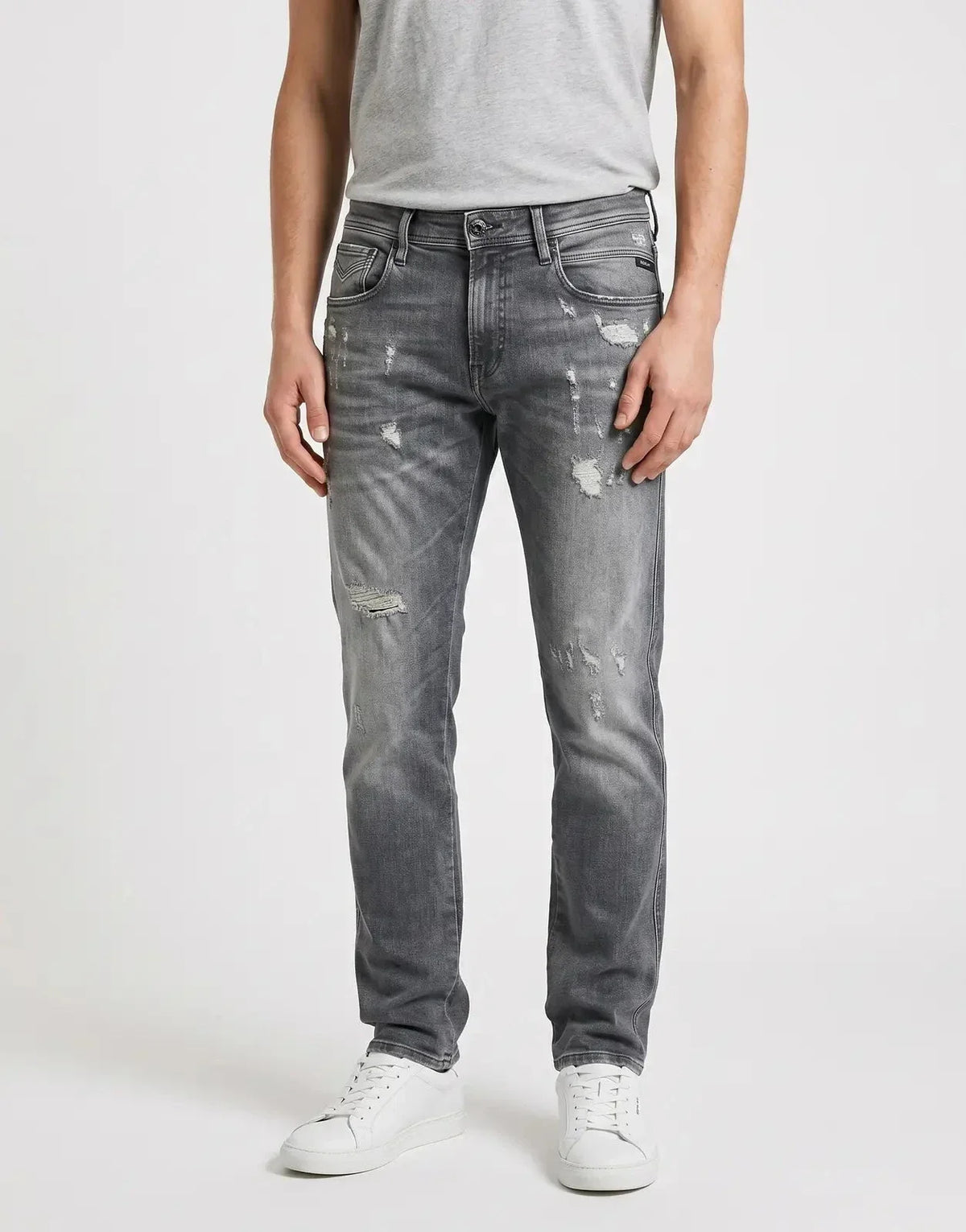 Replay Aged Medium Grey Jeans