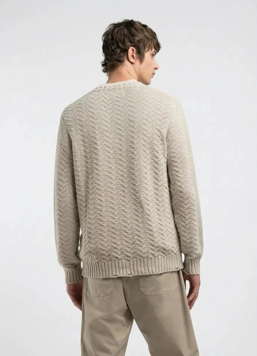 Replay Zig-Zag Brown Rice Knitwear - view 2