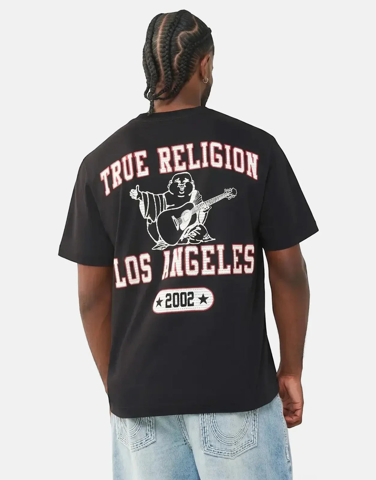 True Religion Mesh Print Buddha T-Shirt Black