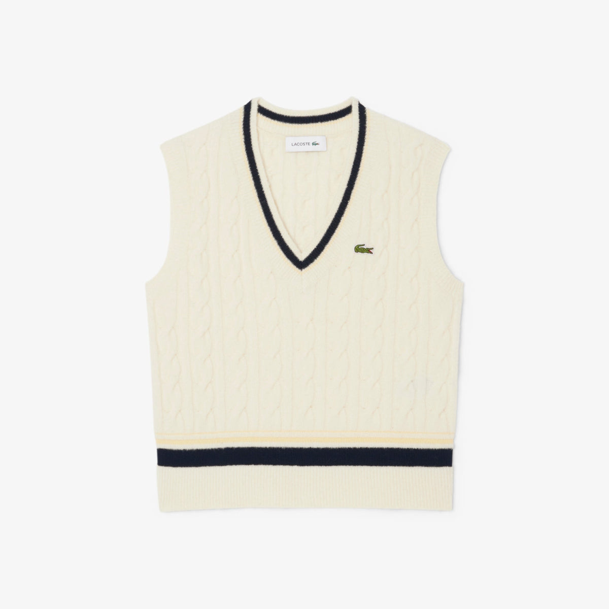 Lacoste Cable Knit Wool Sweater Vest - view 4