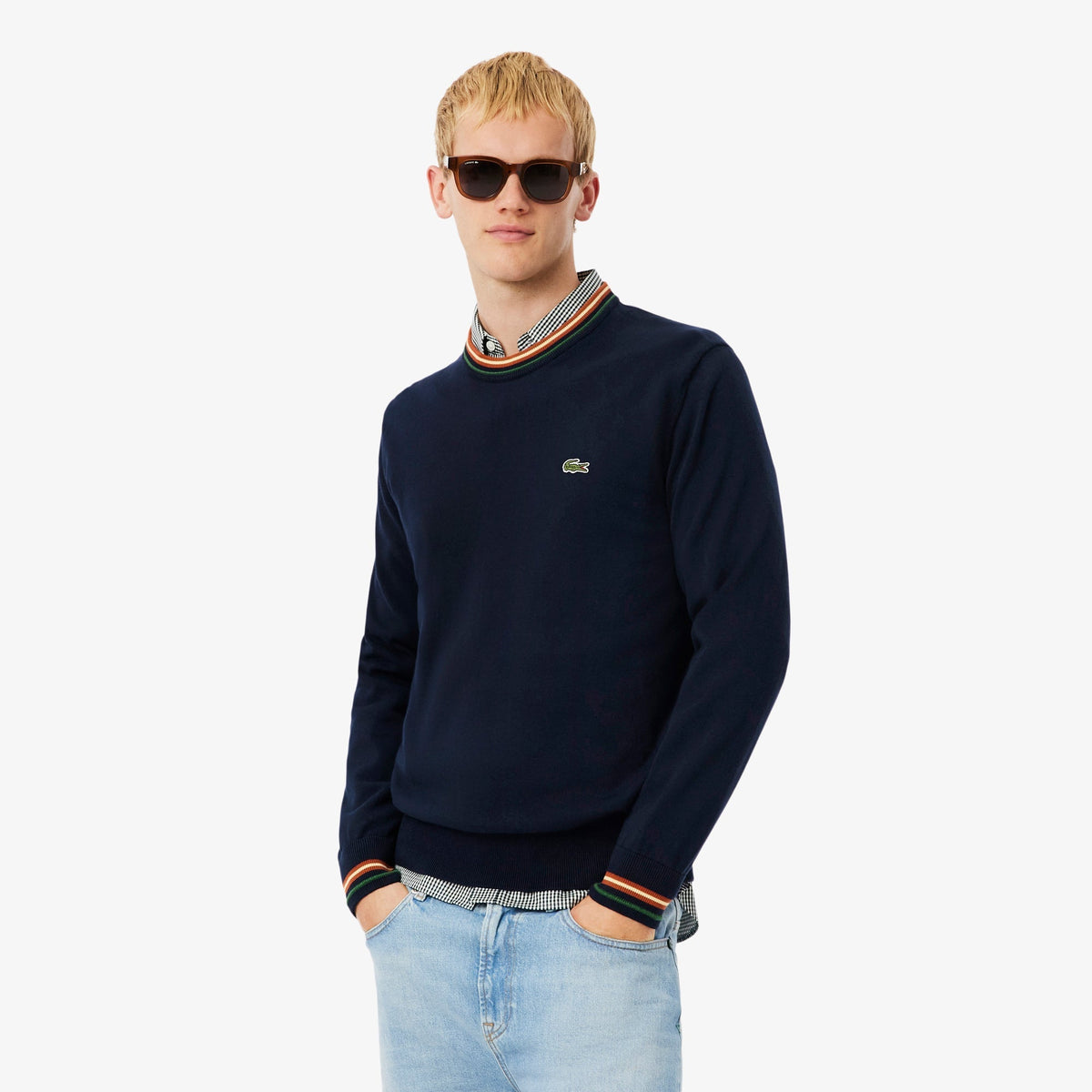 Lacoste Striped Cotton Jersey Sweater - view 4