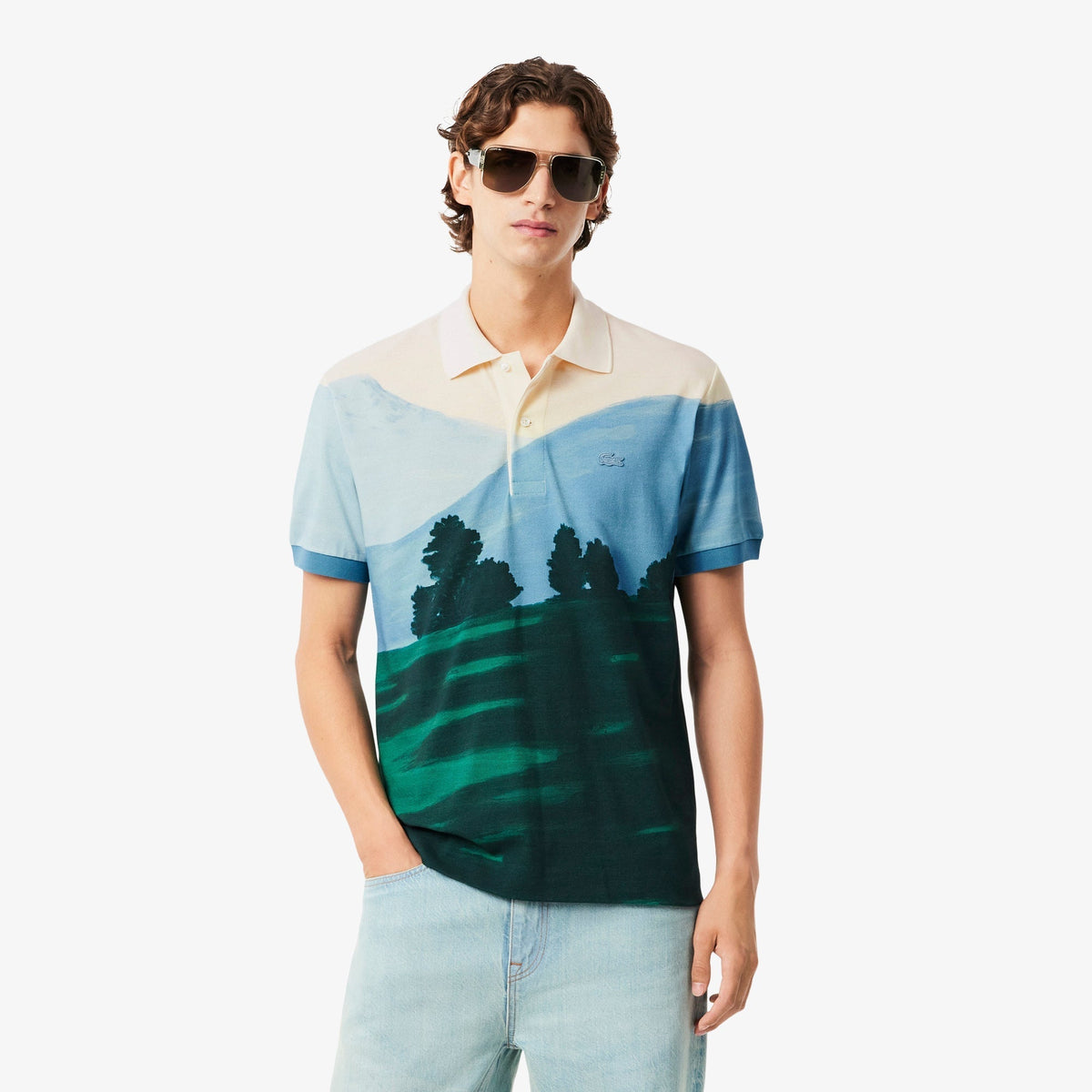 Lacoste Classic Fit Printed Petit Piqué Polo Shirt