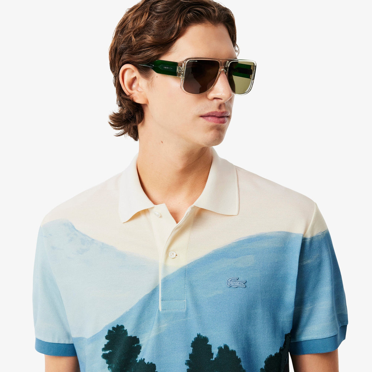 Lacoste Classic Fit Printed Petit Piqué Polo Shirt - view 3