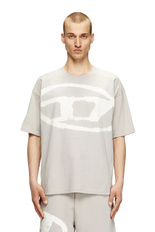 Diesel T-shirt with bleached Oval D logo