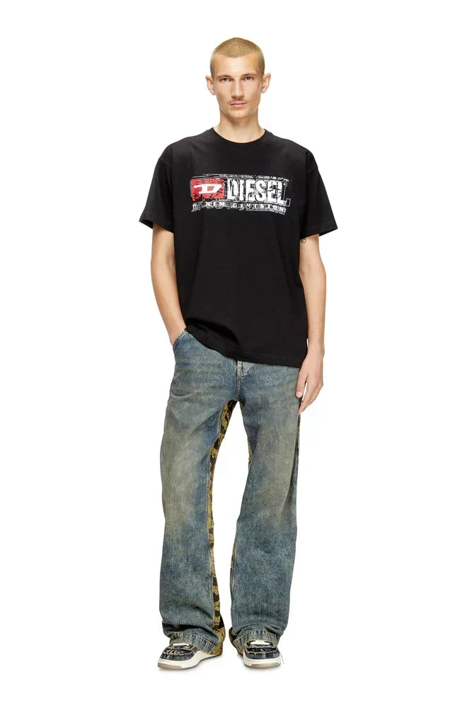 T-shirt with flocked Diesel Denim Division logo