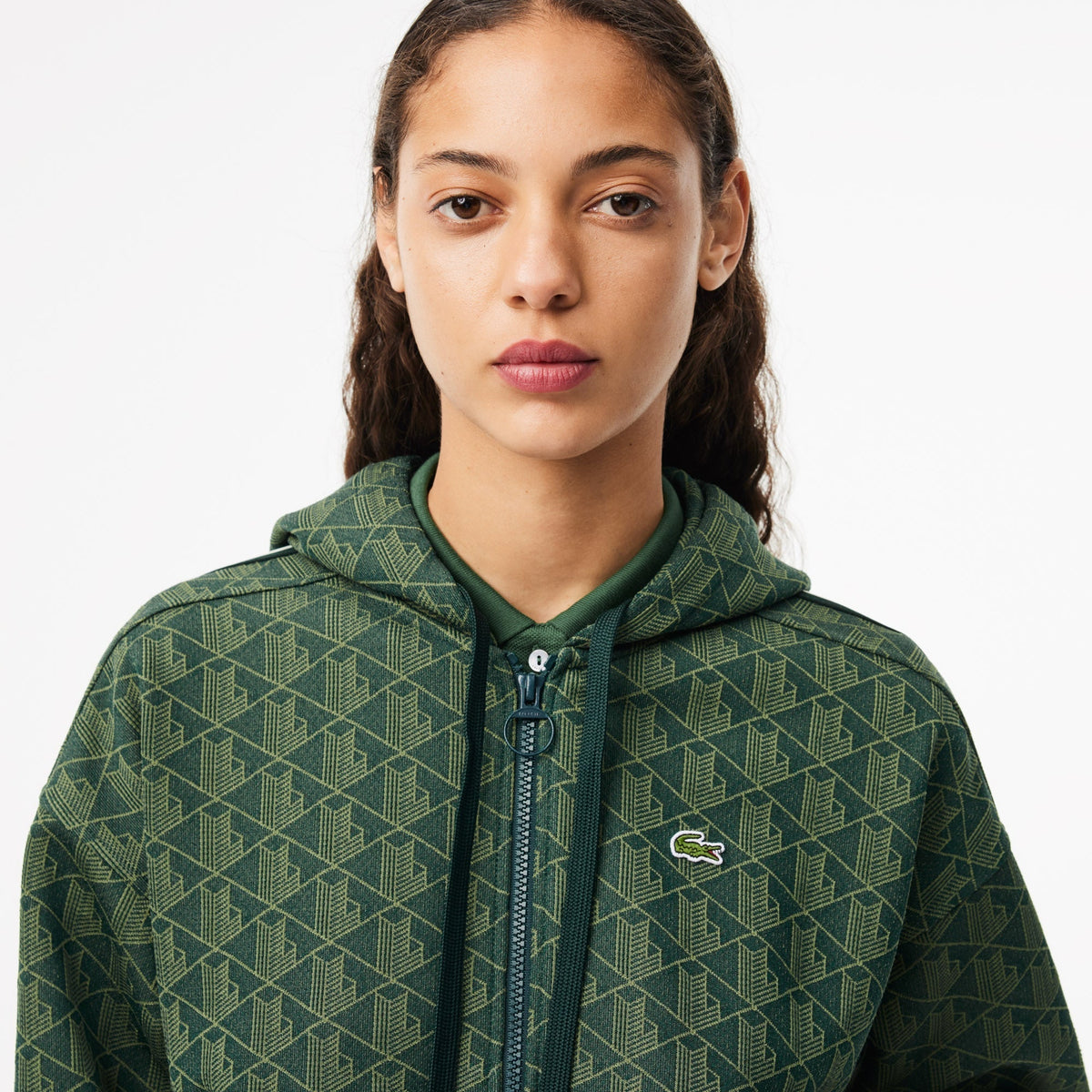 Lacoste Jacquard Monogram Hoodie - view 3