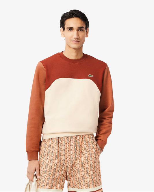Lacoste Colour-Block Cotton Fleece Sweatshirt