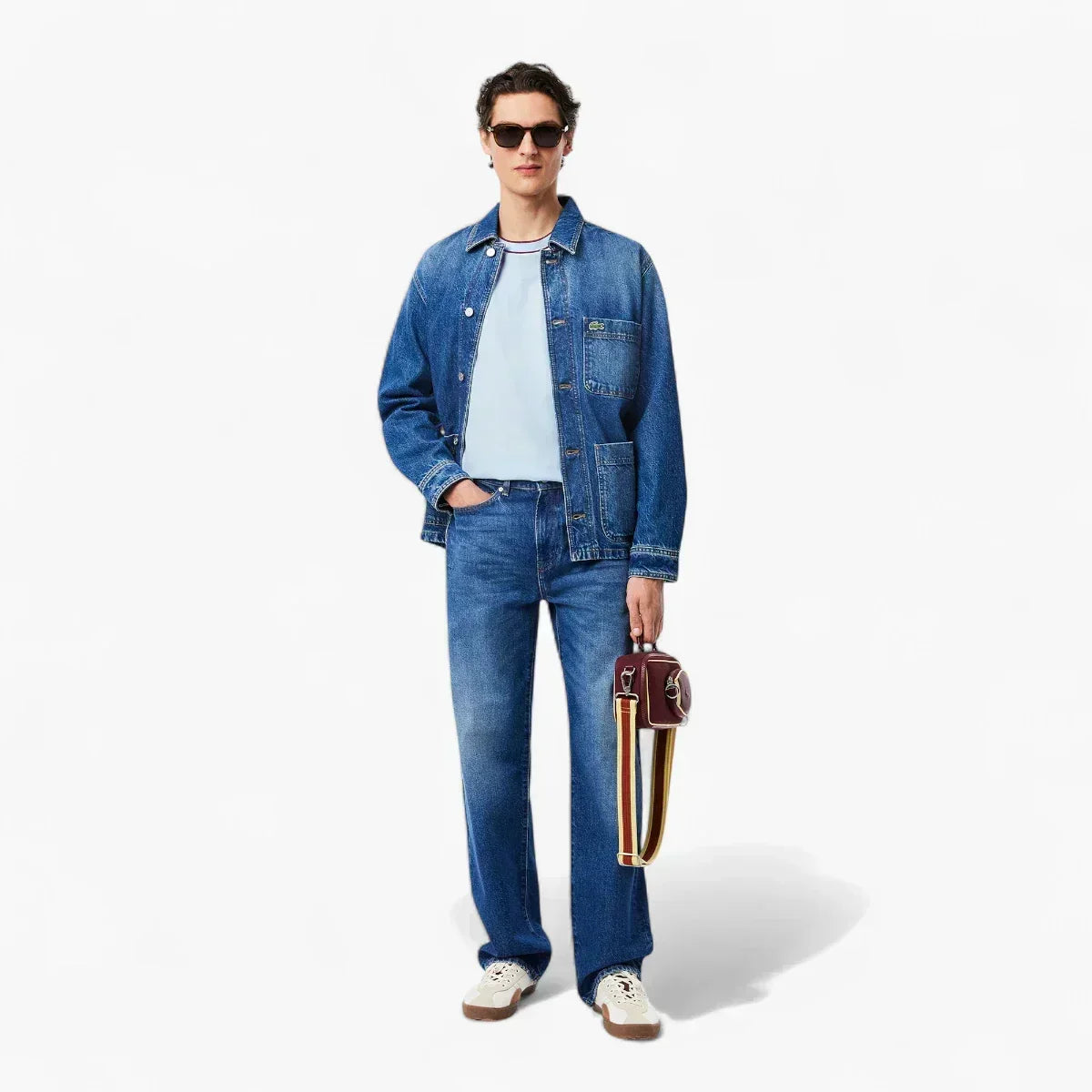 Stretch Piqué Stripe Collar T-Shirt