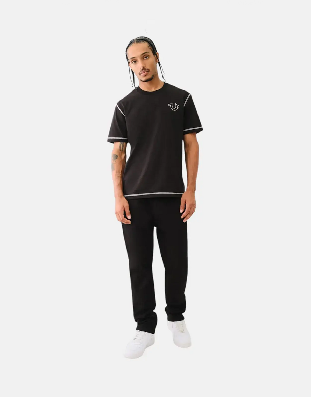 True Religion Flatlock Black T-Shirt