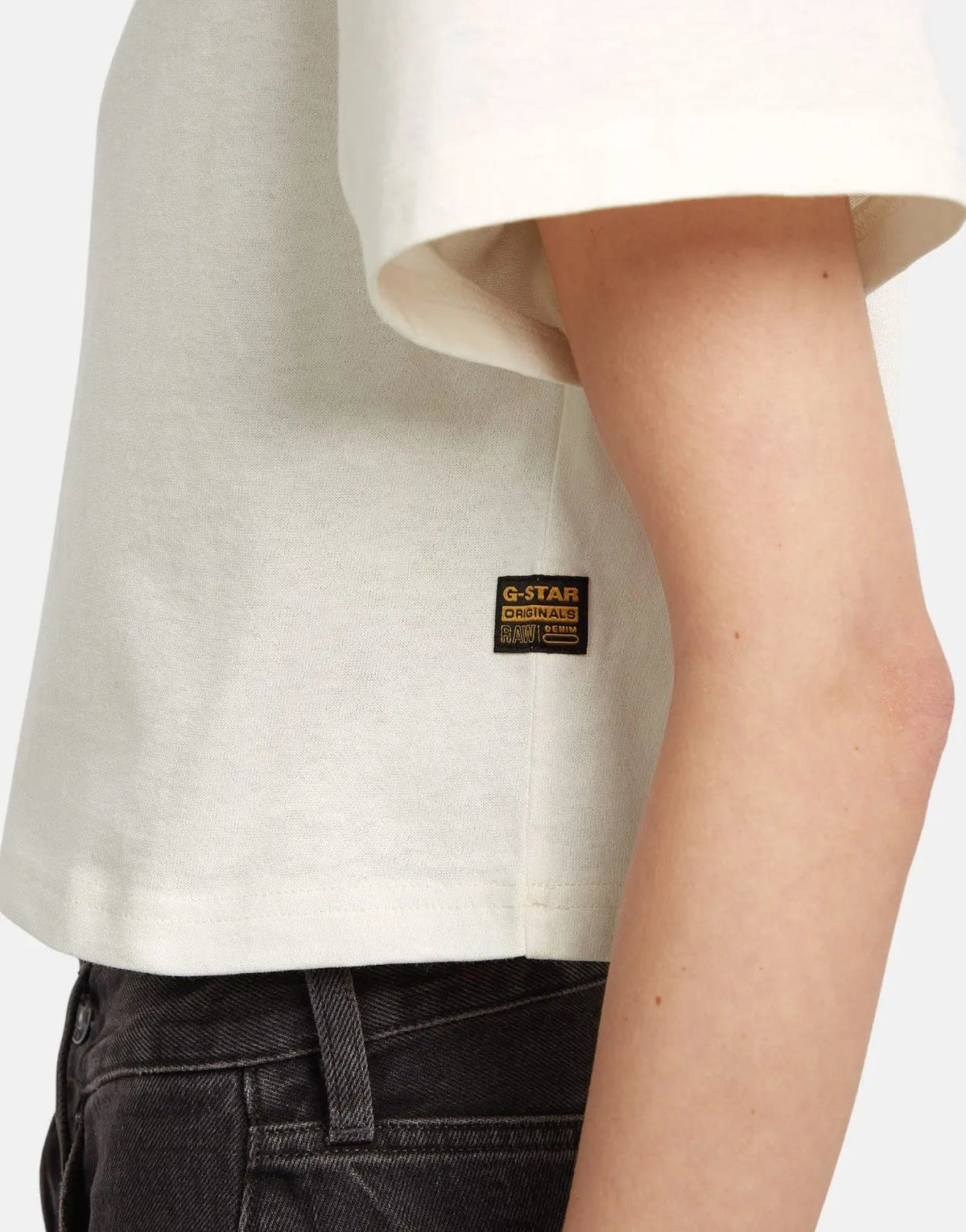 G-Star RAW Felt Logo Boxy Milk T-Shirt - view 4