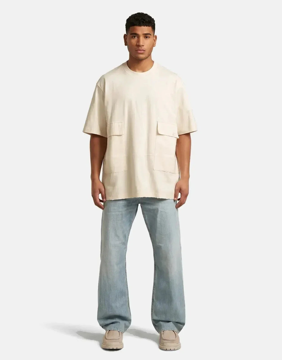 G-Star RAW Utility Fabric Mix Loose Milk T-Shirt - view 2
