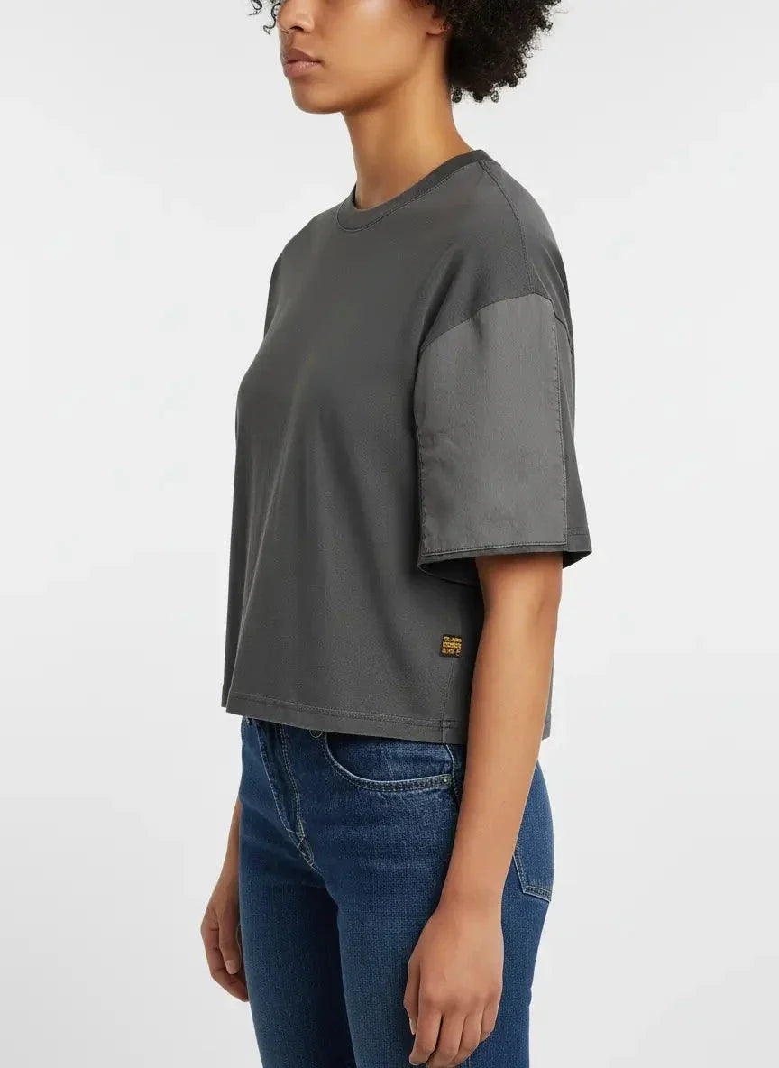 G-Star RAW Washed Mix Boxy Black Cropped T-Shirt - view 3