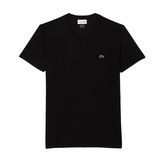 Lacoste Mens Pima Cotton V-Neck T-Shirt TH6710-031 Black