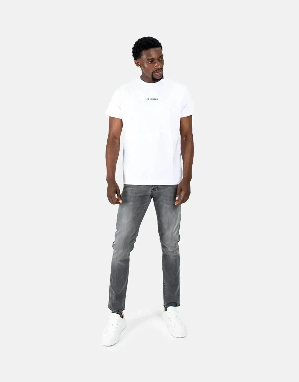 Les Hommes Centre Print White T-Shirt - view 5