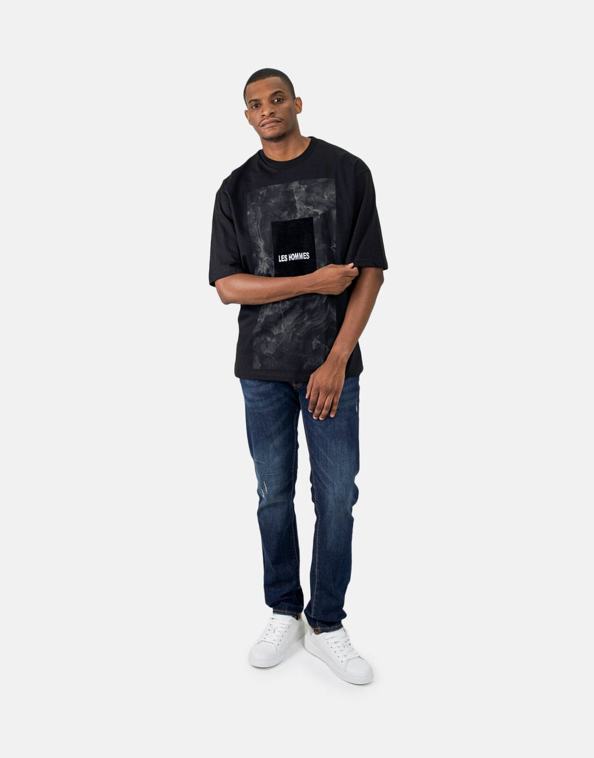 Les Hommes Green Square Black T-Shirt - view 2