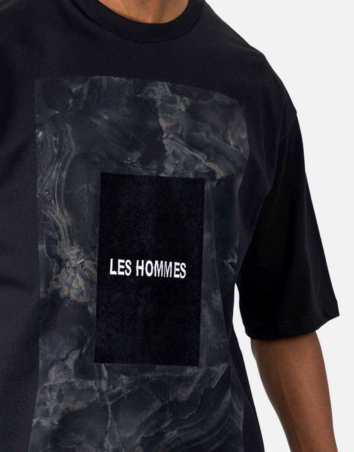 Les Hommes Green Square Black T-Shirt - view 4