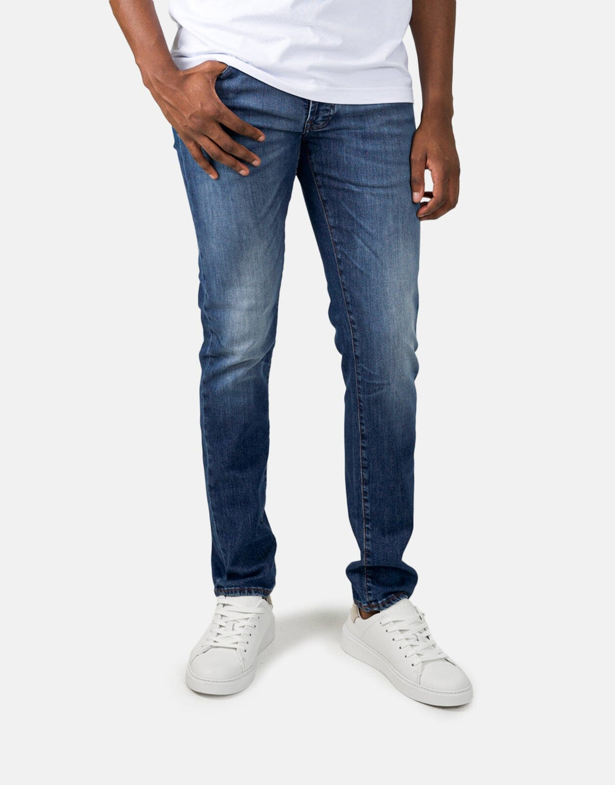 Les Hommes Mid Wash Jeans