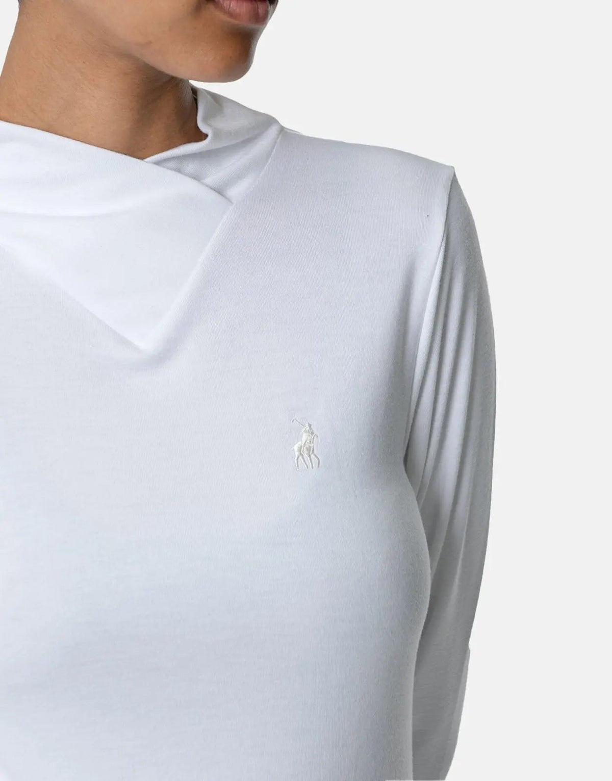 Polo Ava LS Second Skin Ecru Top - view 3