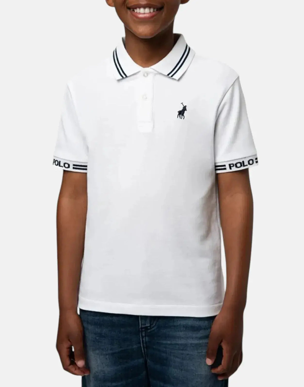 Polo Boys Owen Jacquard White Golfer