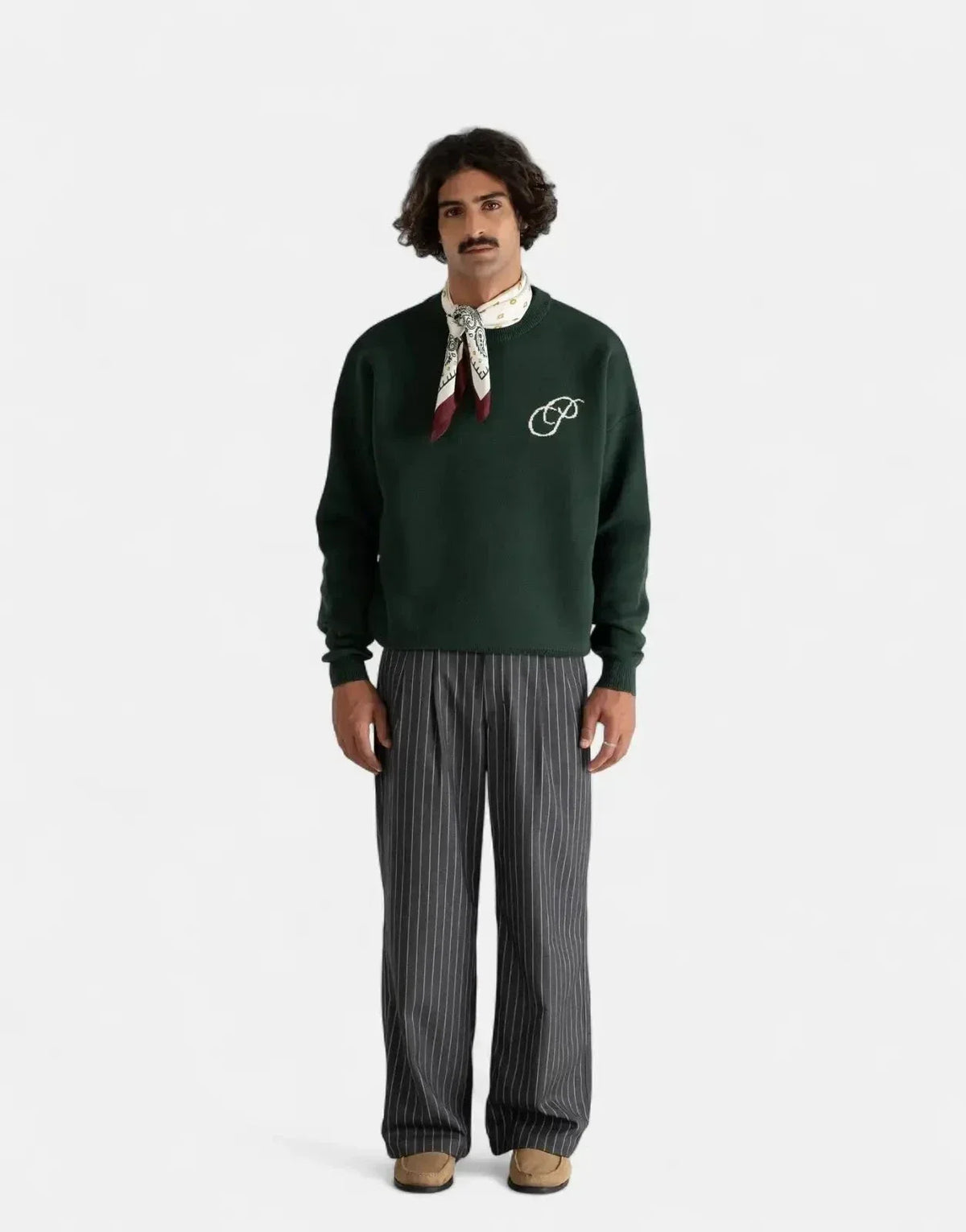 Prohibited Initial Knit Green Sweatshirt - view 3