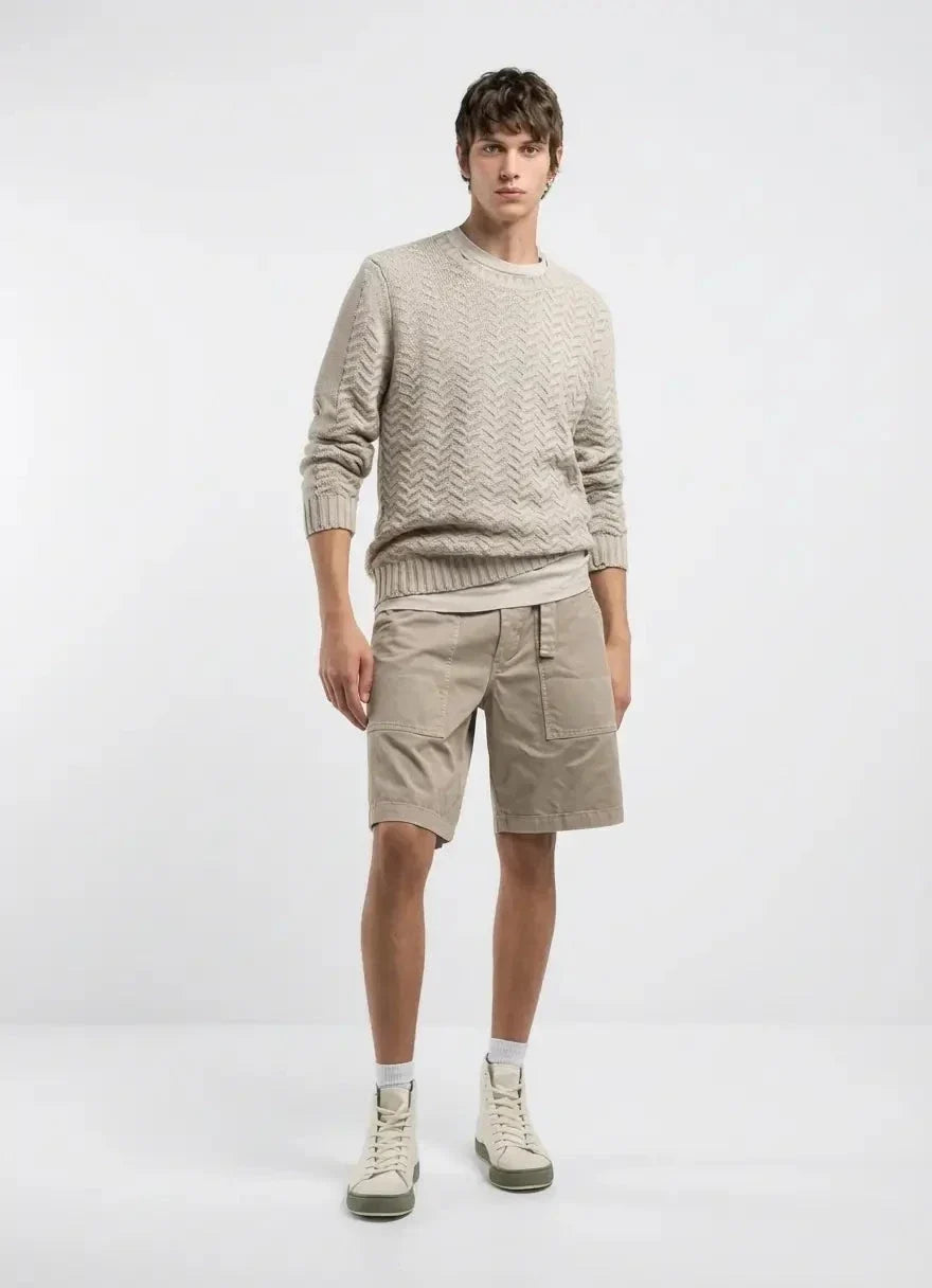Replay Zig-Zag Brown Rice Knitwear - view 3