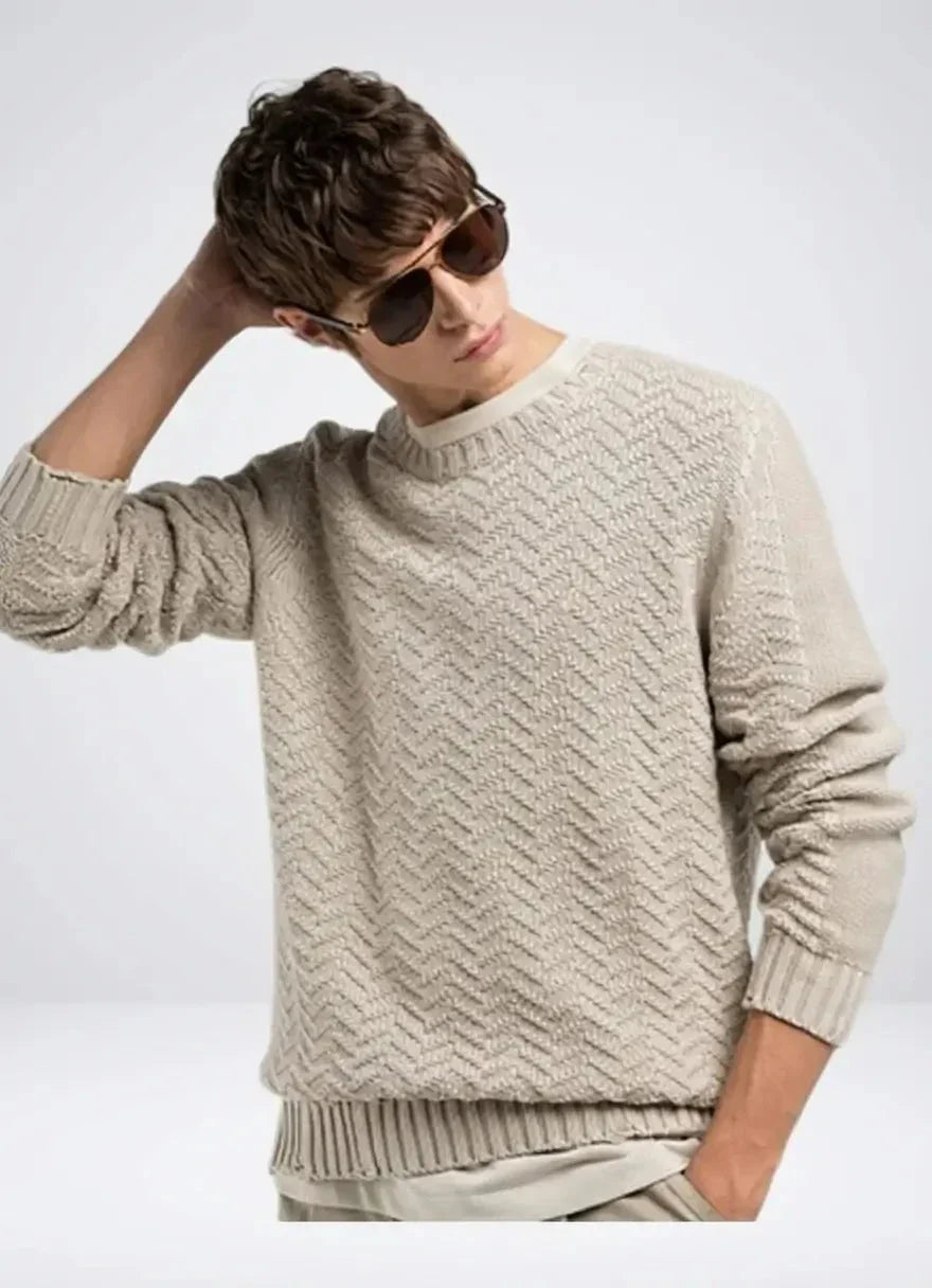 Replay Zig-Zag Brown Rice Knitwear - view 4
