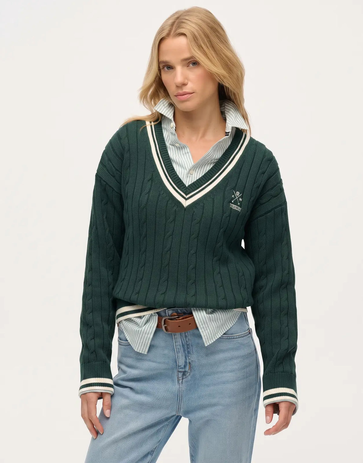 Superdry Cricket Club Enamel Green Jumper