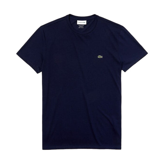 Lacoste Mens Pima Cotton Crew Neck T-Shirt TH6709-166 Navy Blue
